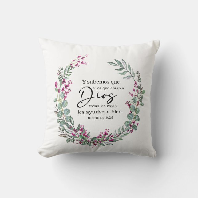 Almofada I sabemos que a los que aman a Dios Throw Pillow (Frente)