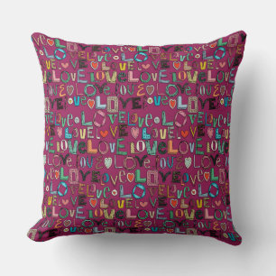 Almofada i v e LOVE rosa