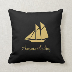 Almofada Iate Dourado de Verão à Vela