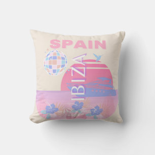 Almofada Ibiza, Espanha, Arte de Viagem, Arte de Esquema, R