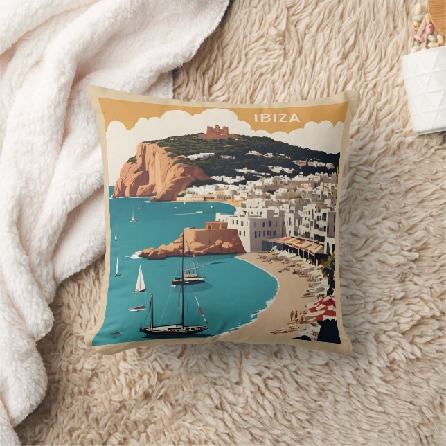 Almofada Ibiza, Poster de viagens Espanha (Cobertor)