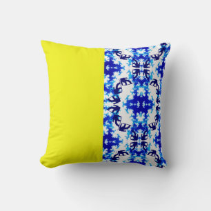Almofada Ice Blue Snowboarder Sky Amarelo Esporte de Neve