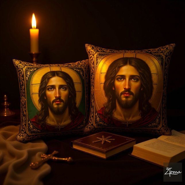 Almofada Ícone Sagrado Esmeralda - Jesus (Criador carregado)