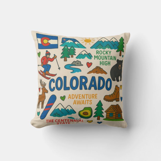 Almofada Ícones do Colorado (Frente)