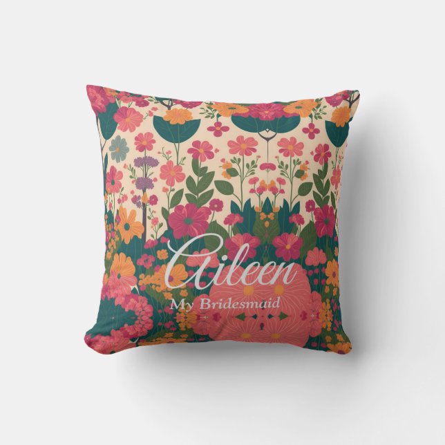 Almofada Ideia de oferta de Bridesmaid personalizada (Frente)