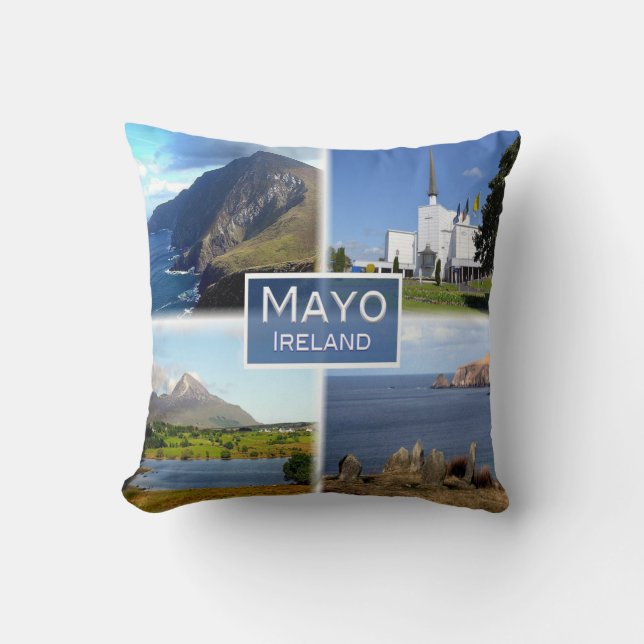 Almofada IE Mayo - Croaghaun Cliff - Knock Basilica - (Frente)