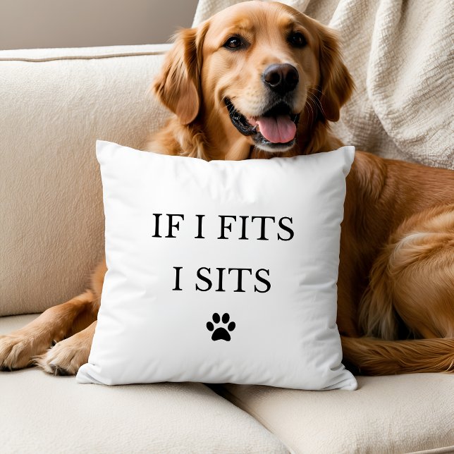 Almofada If I Fits I Sits Throw Pillow (Criador carregado)