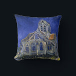 Almofada Igreja em Auvers por pintura de Van Gogh<br><div class="desc">A igreja de Auvers-sur-Oise,  vista do Chevet por Vincent van Gogh</div>