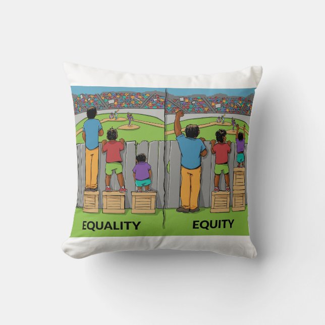 Almofada Igualdade vs Equidade – Inspirando a Justiça Socia (Frente)