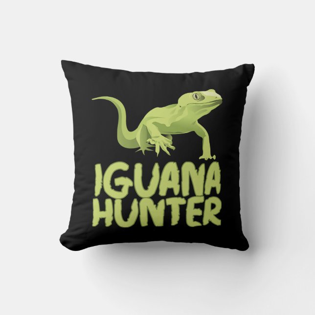 Almofada Iguana Hunter - Funny Iguana Reptile Lizard Pet (Frente)