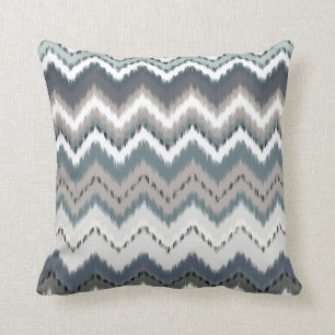 Almofada Ikat cinzento Chevron