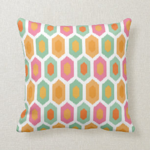 Almofada Ikat Coral Seafoam Geométrico
