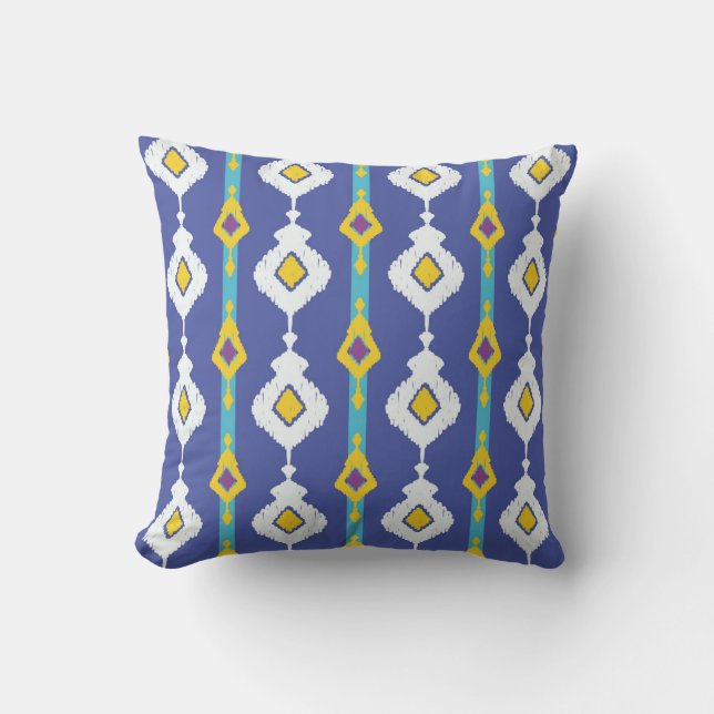 Almofada Ikat, padrão étnico perfeito. (Frente)