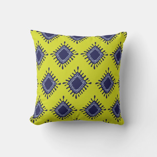 Almofada Ikat Tribal: Padrão Moderno Na moda. (Frente)