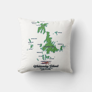 Almofada Ilhas Whitsunday - mapa da Austrália poster