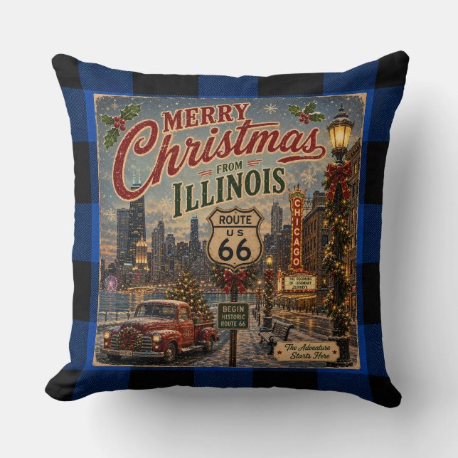 Almofada Ilinois Rota 66 Christmas City Glow (Frente)