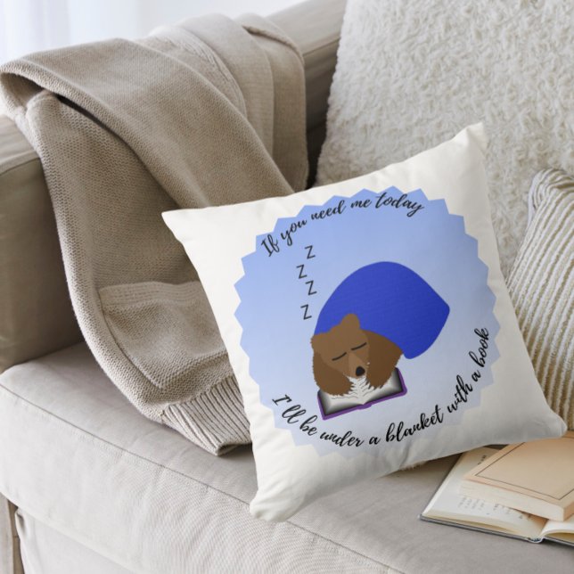 Almofada I'll be under a blanket with a book (Criador carregado)
