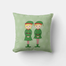 Almofada illusima Elfos de Natal Flocos de Neve Verde
