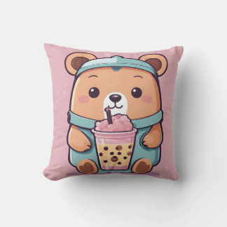 Almofada Illustração do Urso do Chá Borrão - Estilo Kawaii