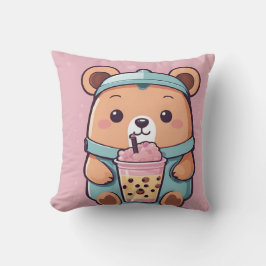 Almofada Illustração do Urso do Chá Borrão - Estilo Kawaii