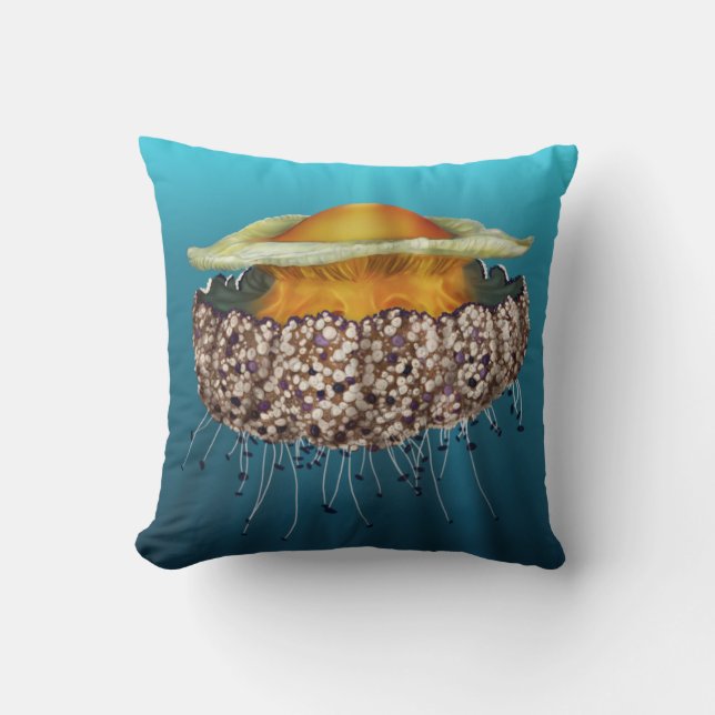 Almofada Illustrated Fried Egg Jellyfish (Frente)