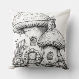 Almofada Illustration féérique de maison champignon 🍄