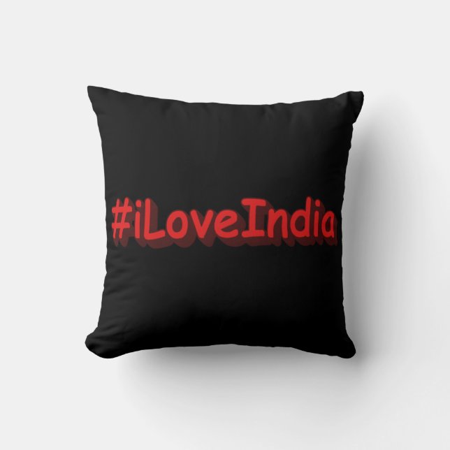 Almofada "#iLoveIndia " Design bonito. Comprar Agora (Frente)