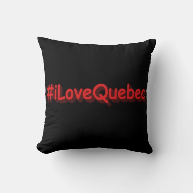 Almofada "#iLoveQuebec " Design bonito. Comprar Agora (Frente)