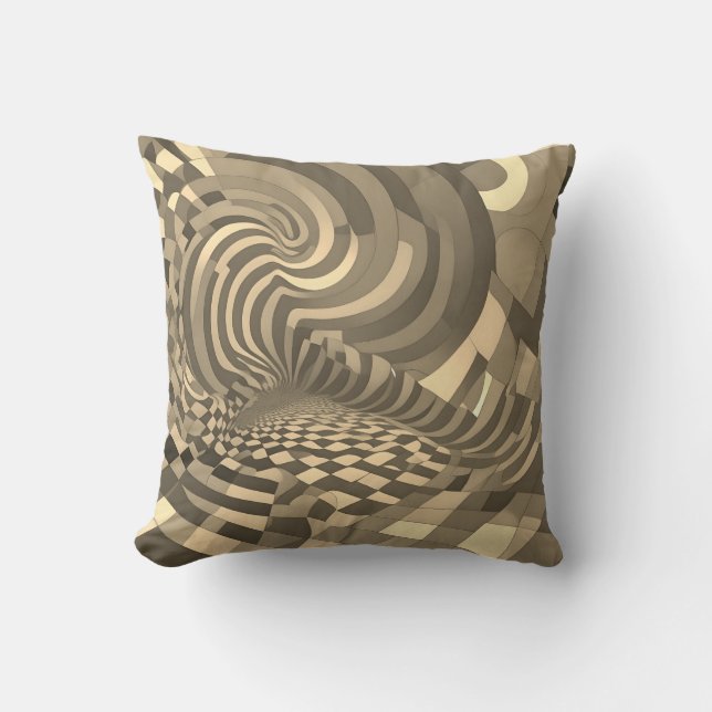 Almofada Ilusão minimalista: padrão de quadro de verificaçã (Frente)