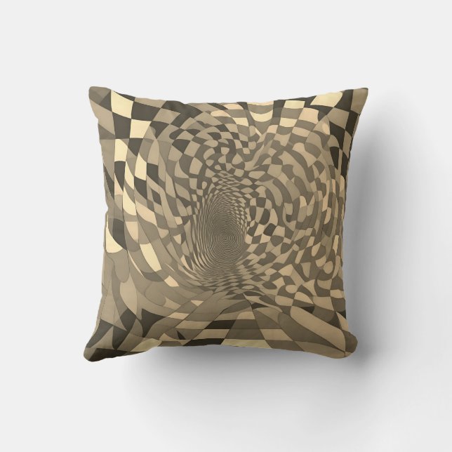 Almofada Ilusão minimalista: padrão de quadro de verificaçã (Verso)