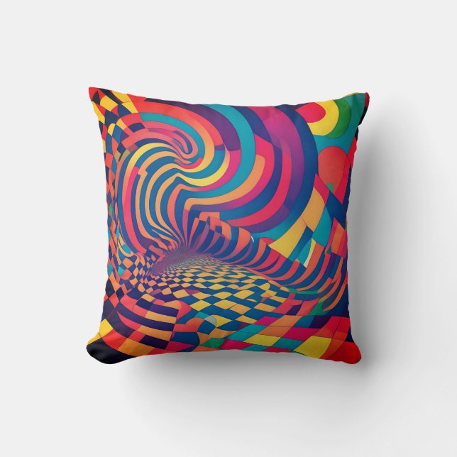 Almofada Ilusão minimalista:Padrões de quadro de verificaçã (Frente)