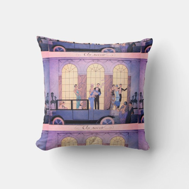 Almofada Ilustração #7 do art deco de Georges Barbier do (Frente)