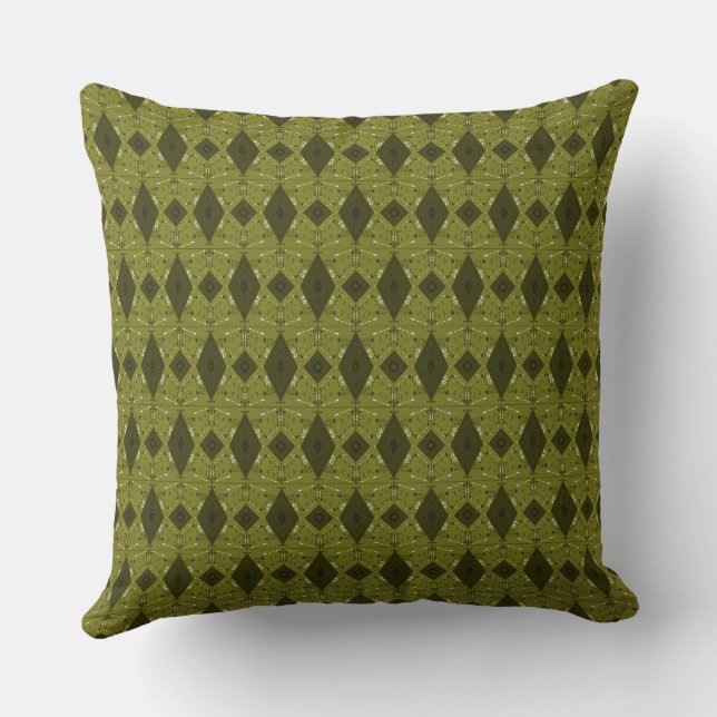 Almofada Ilustração Bohemian Chintz S Olive Green (Verso)
