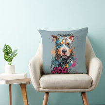 Ilustração Bright Splatter Pit Bull