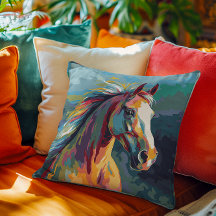 Ilustração da Cabeça de Cavalo das Aquarelas