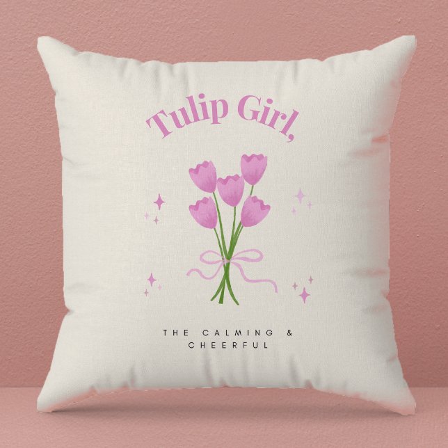 Almofada Ilustração da Flor de Tulipas Rosa-d-Água (Criador carregado)