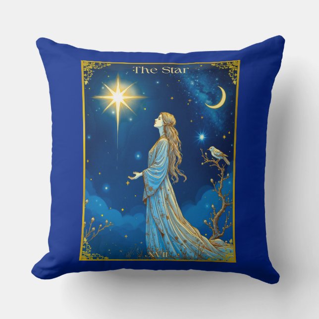 Almofada Ilustração da Placa Tarot, A Estrela (Frente)