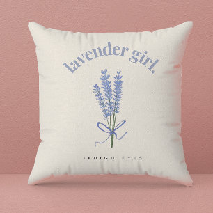 Almofada Ilustração de Aquarela Floral de lavanda