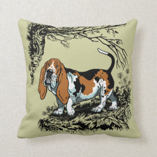 Almofada ilustração de basset
