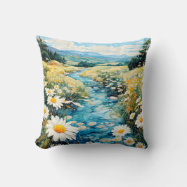 Almofada Ilustração de bela campina de primavera