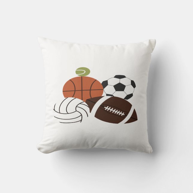 Almofada ilustração de bola esportiva (Frente)