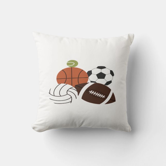 Almofada ilustração de bola esportiva (Frente)