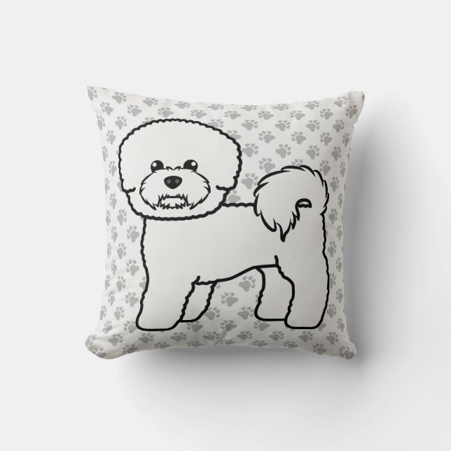 Almofada Ilustração de Cachorro de Desenho Animado Fofo Bic (Frente)
