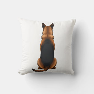 Almofada Ilustração de Cachorro Pastor Alemão Antigo Vista 