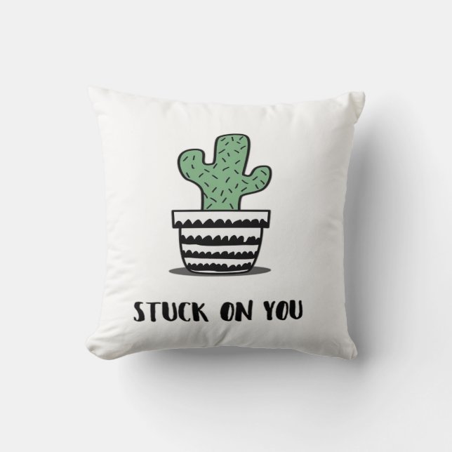 Almofada Ilustração de Cactus Preso em Você Design Artístic (Frente)