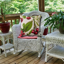 Almofada Ilustração de Cereja Vintage