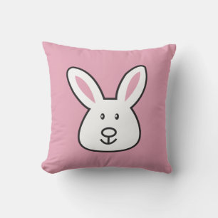 Almofada Ilustração de Coelho da Páscoa Rosa-Rosa-Pastel