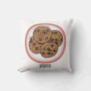 Almofada Ilustração de desenho animado com chip de chocolat