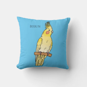 Almofada Ilustração de desenho animado de aves Cockatiel