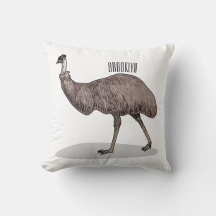 Almofada Ilustração de desenho animado de aves da Emu